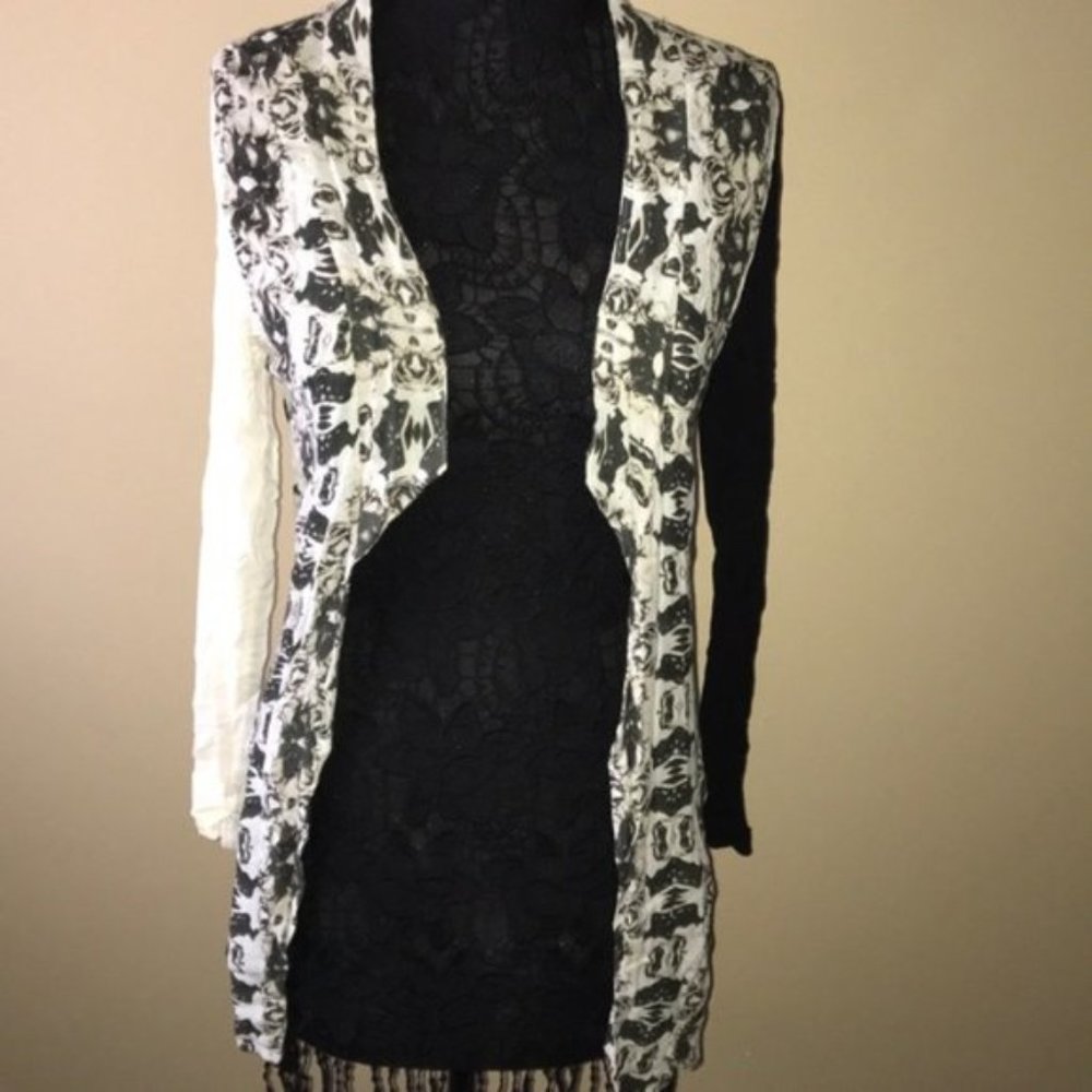 One Teaspoon printed contrast sleeve cardigan open